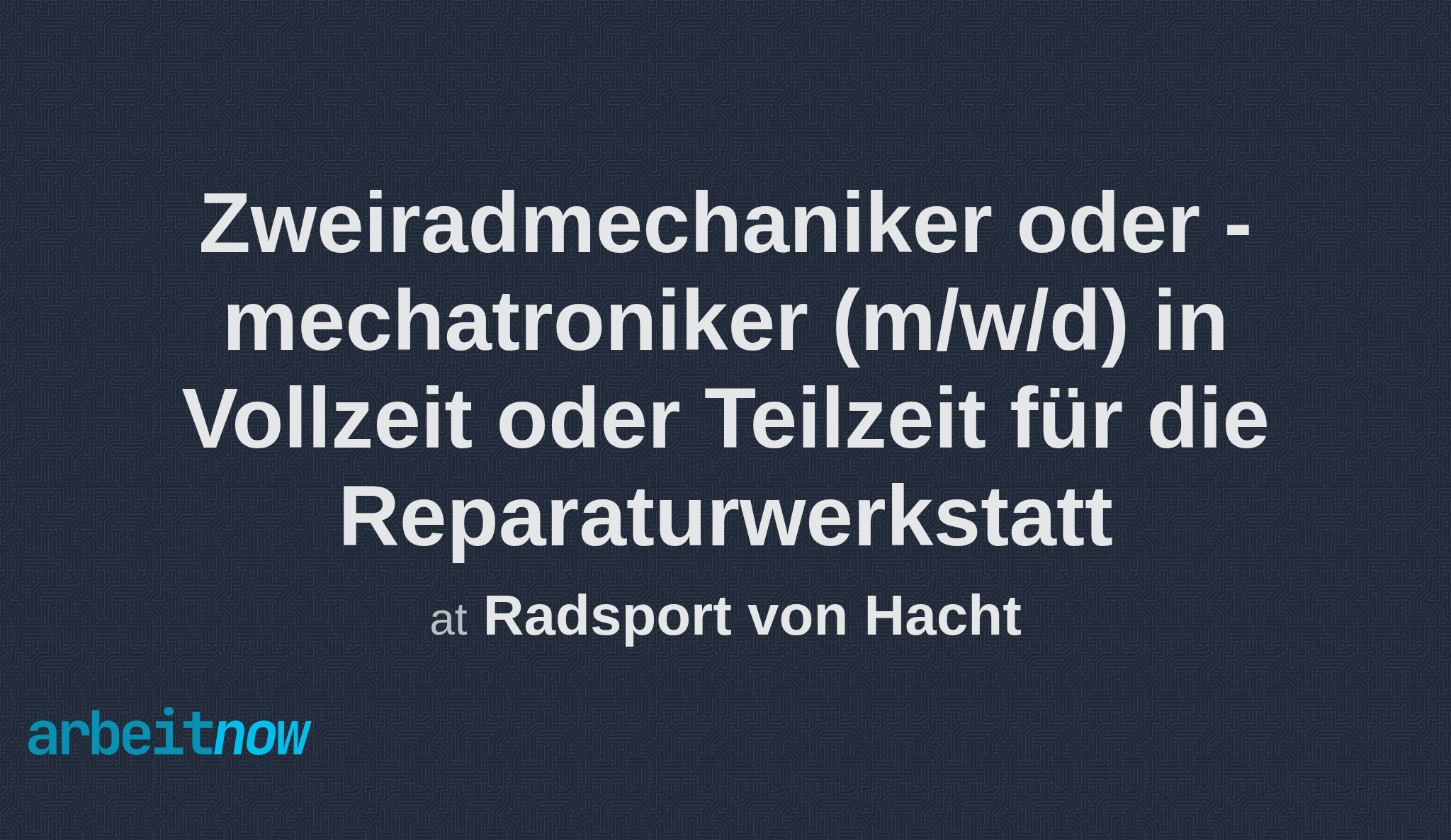 Zweiradmechaniker oder mechatroniker (m/w/d) in Vollzeit oder Teilzeit
